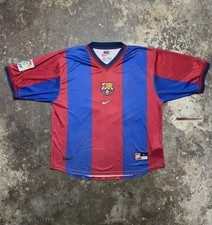 Barcelona 1998/99 Home Shirt Rivaldo #11 Nike Vintage Retro LFP Jersey Large