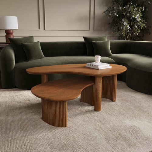 Kidney shaped mango wood nest - shaped,