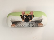 Hard Glasses Case Protector Box Hard Eyewear Box Smart Dog Reading