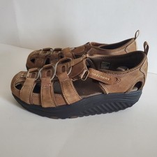 Skechers Shape-Ups Brown Leather Fisherman Sandals Womens Size 6