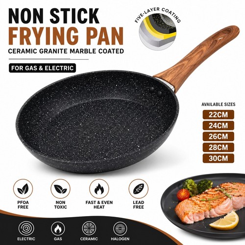 Non stick black frying pan - black,