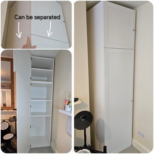 Separable tall white storage - white,