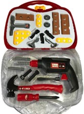 23pc TOOL SET & CARRY CASE WITH DRILL BUILDERS TOY BOYS KIDS CHILDRENS ROLE PLAY
