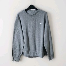 Vintage Nike Sweatshirt Grey Crewneck Jumper Size L Logo 90s Y2K Retro