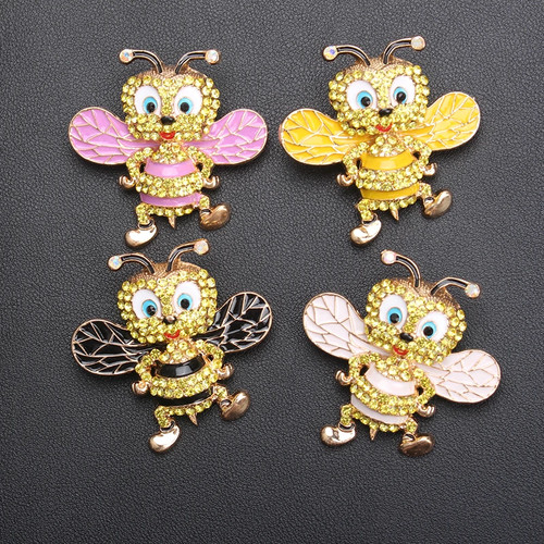Rhinestone bee brooch colorful - rhinestone,