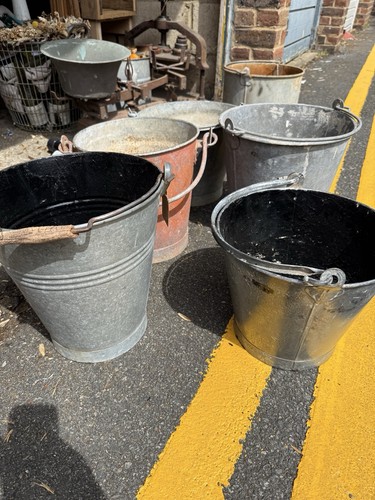 Vintage galvanised bucket - vintage,
