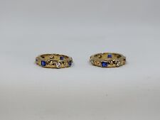 Tova Diamonique Set of 2 Golden Band Rings Gold Plated