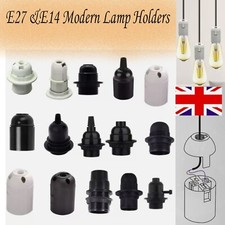 E27 E14 Plastic Black / White Pendant Light Bulb Lamp Holder Screw style Socket