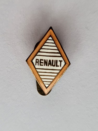 Vintage enamel renault orange - enamel,