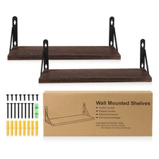 2x Wooden Floating Shelves