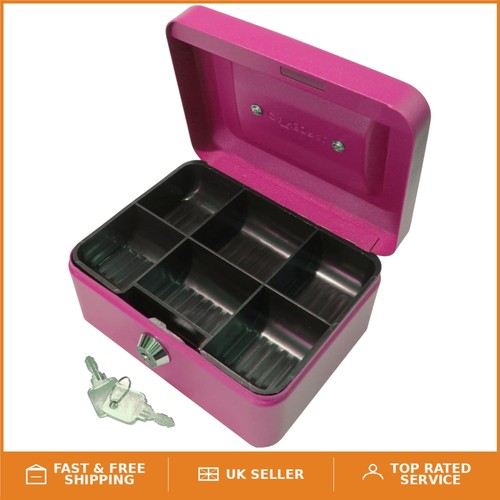 Lightweight pink cash box with - pink,