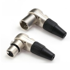 XLR 4 Pin Male Female Plug Connector Right Angle Audio Solder Connectors Adapter