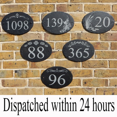 Rustic slate door number house - rustic,