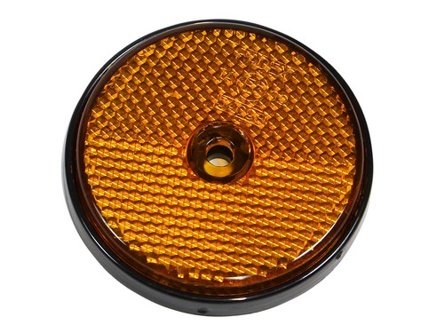 Orange amber round reflector - orange,