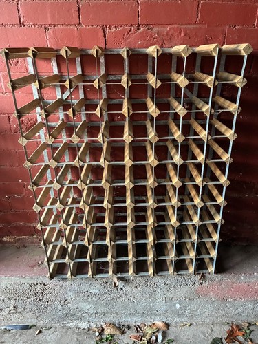 Wine rack pine and - pine, metal