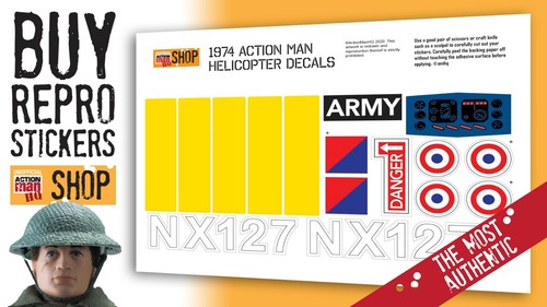 Action man helicopter - man, stickers