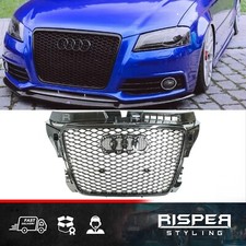 FOR AUDI A3/S3 8P 2008-2012 RS3 STYLE HONEYCOMB GRILL RISPER IN ALL GLOSS BLACK