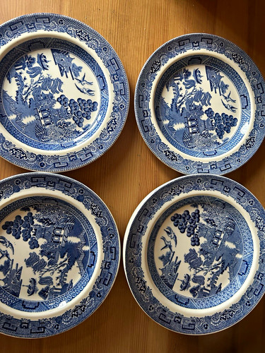 Spode blue italian side plates - blue,