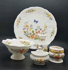 5 Items of Aynsley cottage garden Plate, bowl, vase & 2 trinket boxes