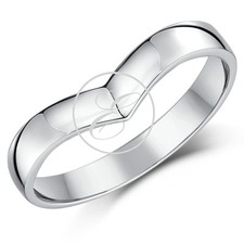 9ct White Gold Ring Curved