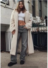 ZARA LONG FAUX SHEARLING COAT