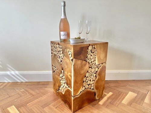 50cm teak root side lamp - teak, table