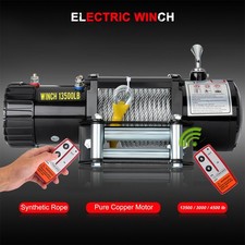 ELECTRIC WINCH 13500lb 12v STEEL ROPE BLACK WIRELESS RECOVERY 4x4 UK STOCK