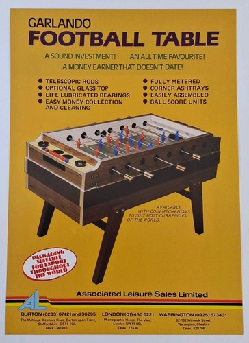 Garlando football table - table, flyer