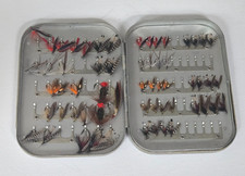 Fly Fishing Flies and Wheatley Silmalloy Fly Box Metal Box Vintage