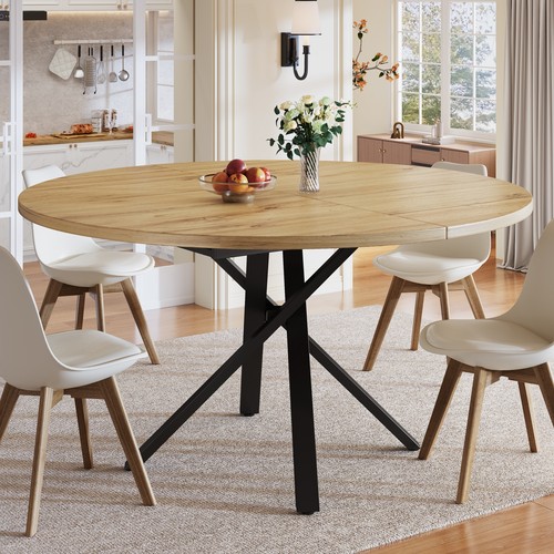 Round dining table 100 140cm - dining, 100-140cm