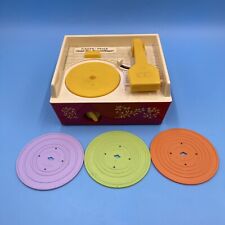 Vintage Fisher Price Music Box Record Player Mattel with 3 Records *Working*