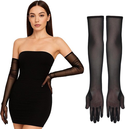 Larrel long black sheer lace - larrel,