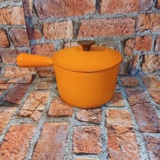Cousances Vintage - Cast Iron Saucepan With Lid - Orange - 16cm Diameter