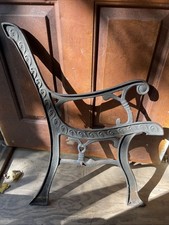 Vtg heavy Cast Iron Garden Park Bench End Legs Parts Rusty Dusty With Brackets