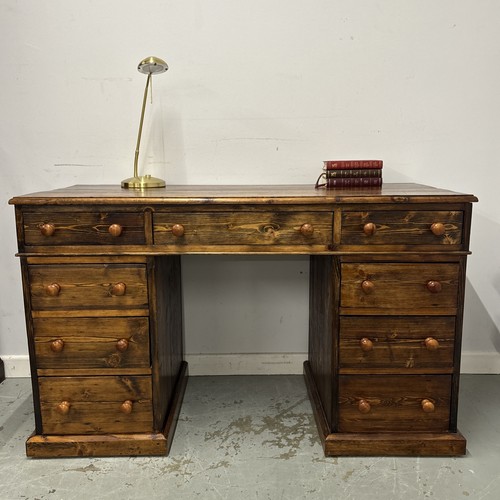 Pine pedestal desk - pine,