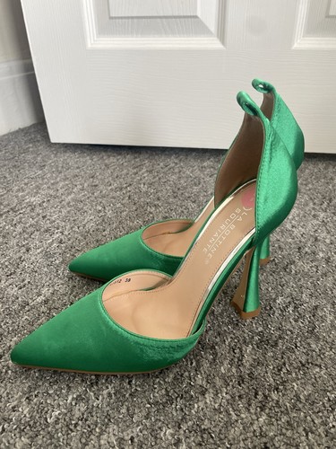 Emerald green satin heels 5 - emerald,