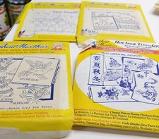 AUNT MARTHAS Hot Iron Transfers Embroidery Dutch Girl Finger Puppets Oriental