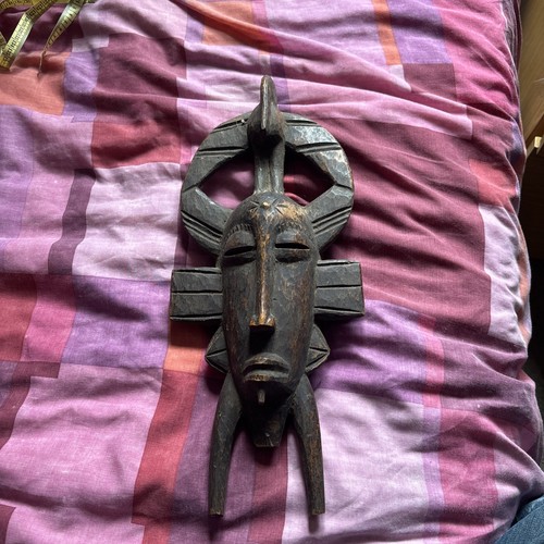 Hand carved kpelle wooden mask - carved,