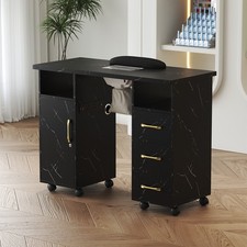 Nail Art Station Manicure Technician Table Desk Beauty Salon W/ Drawers Storage