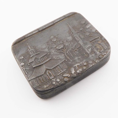 Antique pewter snuff box - an,