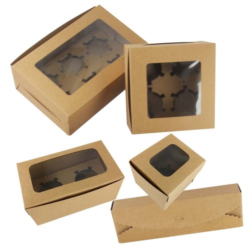 Kraft cupcake boxes with - cupcake,