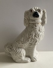 Antique Staffordshire Pottery Large Fireside Dog 31cm X 24cm