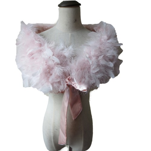 Real ostrich feather fur shrug - feather,