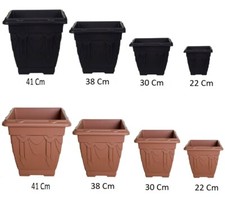 Plastic Deep Square Venetian Plant Flower Pot Planter Grow Container Garden