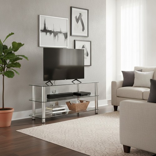 Corner stand 114cm clear - tv,