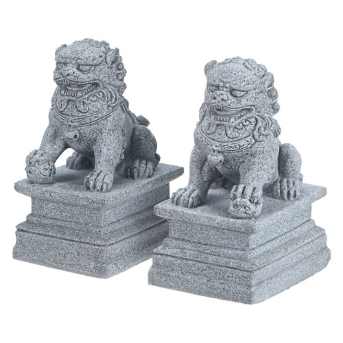 Pair large stone dogs - fu,