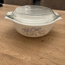 Vintage milk glass Pyrex Blue