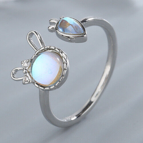 925 sterling silver - silver, moonstone