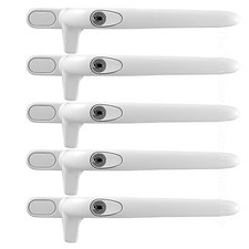 Pack of 5 Yale Virage White Cockspur UPVC Window Handles 9 or 21mm Backset Stack