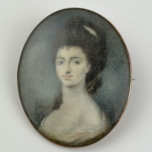 Antique portrait miniature - portrait, a
